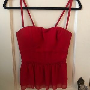 Bebe red peplum top